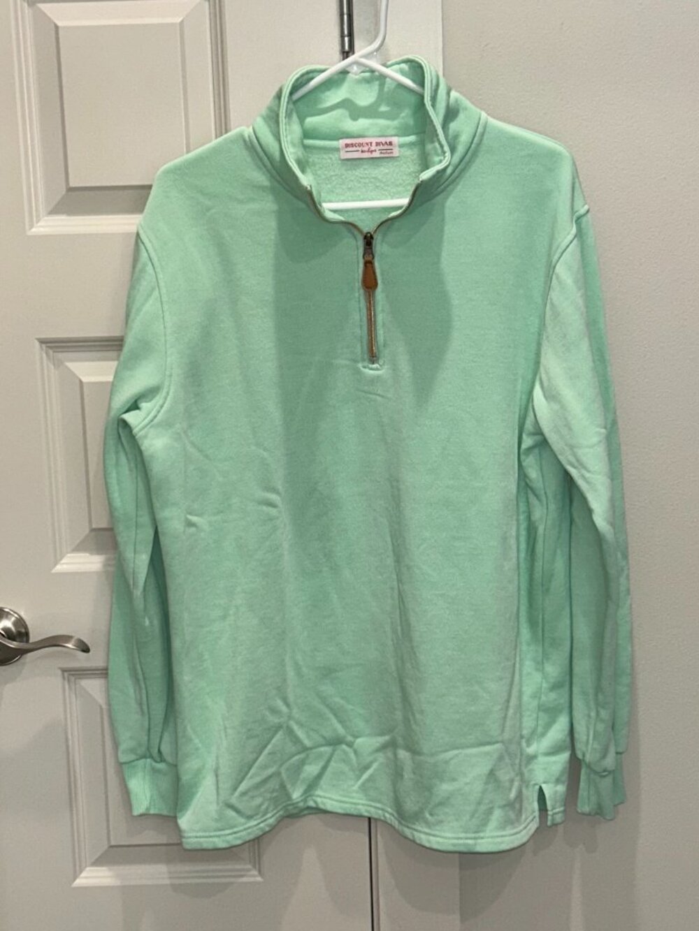 Discount Diva Boutique Mint Lived In 1/4 Zip Garment Washed Fleece
